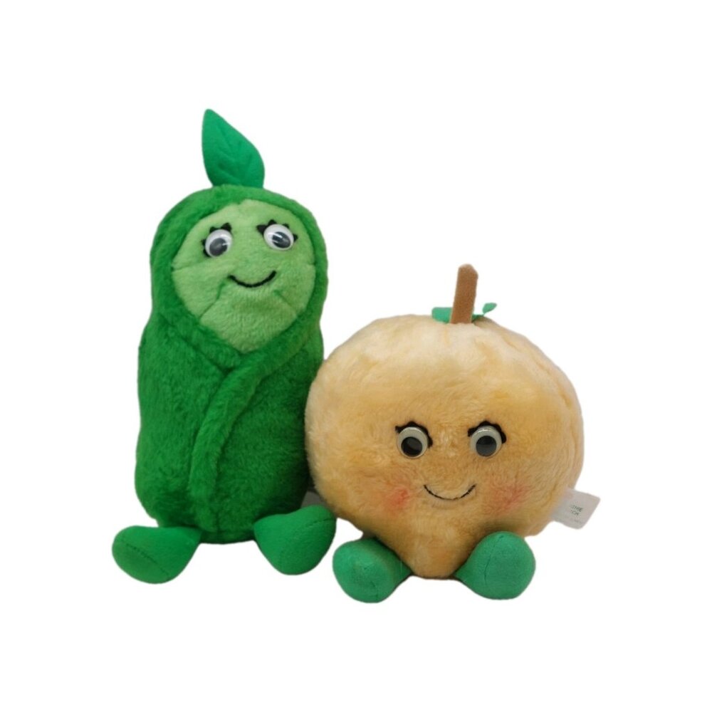 Del Monte Country Yumkin Sweetie Pea & Lushie Peach Plush Stuffed  Set Of 2